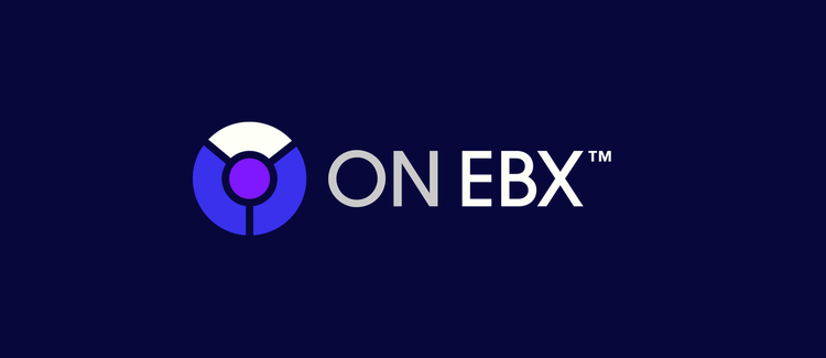 ON EBX logo on a dark background